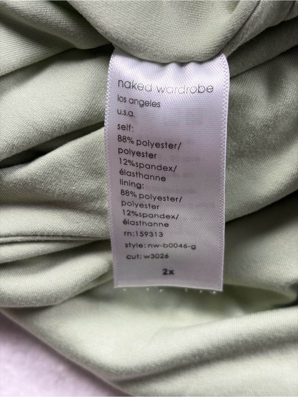 NWT Naked Wardrobe Bare Tank Bodysuit Sage Green 2x - Picture 10 of 10